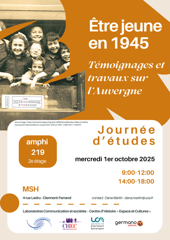 Être jeune en 1945. Témoignages et travaux sur l'Auvergne