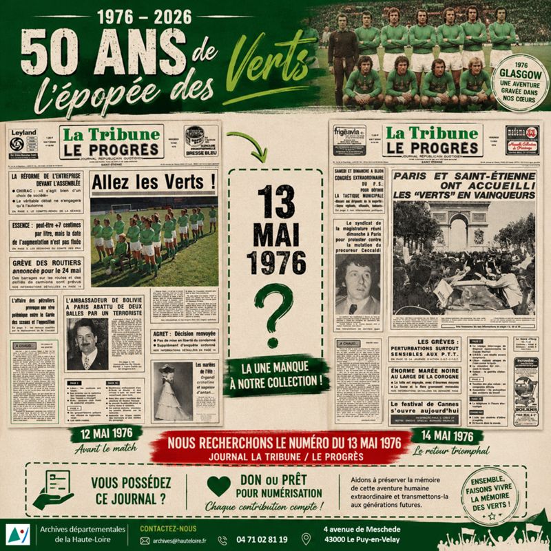 1976–2026 : les Archives célèbrent l’épopée des Verts