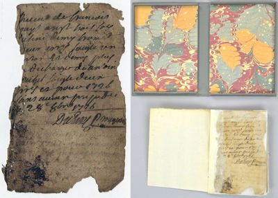 Archives départementales de la Haute-Loire. Carnet de quittances de François Pays, agriculteur à Bavat, commune de Saint Arcons-d'Allier, 1724-1781 (1 J 977).