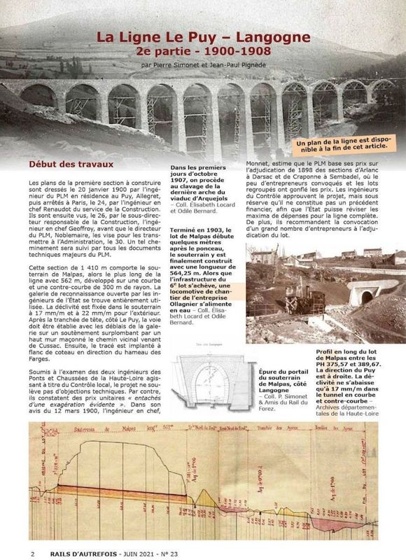 Archives départementales de la Haute-Loire. "L'histoire de la ligne ferroviaire Le Puy-Langogne, 2ème partie 1900-1908", Rails d'Autrefois, Pierre Simonet et Jean-Paul Pignède. 