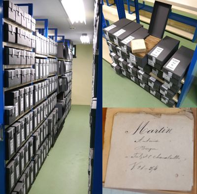 Archives départementales de la Haute-Loire. Classement des "fiches cimetières" du service de l'Enregistrement (2053 W). 