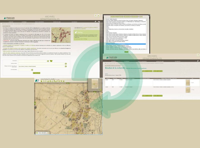 Archives départementales de la Haute-Loire. Enrichissement des descriptions des plans du cadastre napoéloniens (3 P).