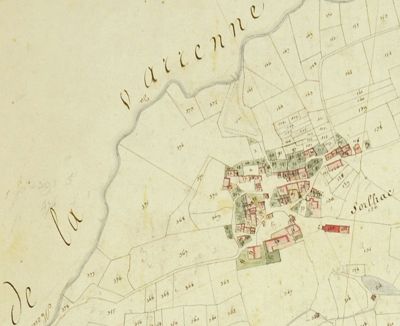 Archives départementales de la Haute-Loire. Cadastre napoléonien d'Auteyrac (ancienne commune), feuille de la section D, détail (3 P 2728). 