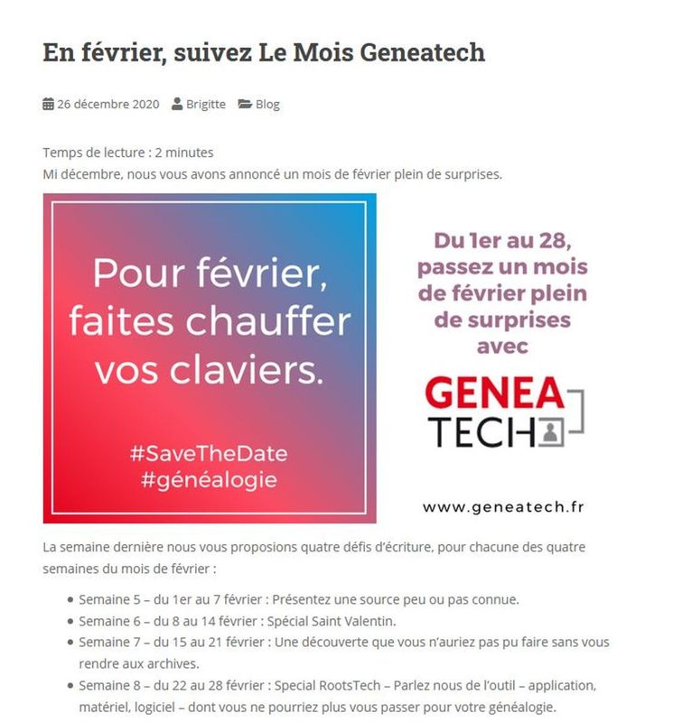 Archives départementales de la Haute-Loire. Le "Mois Généatech".