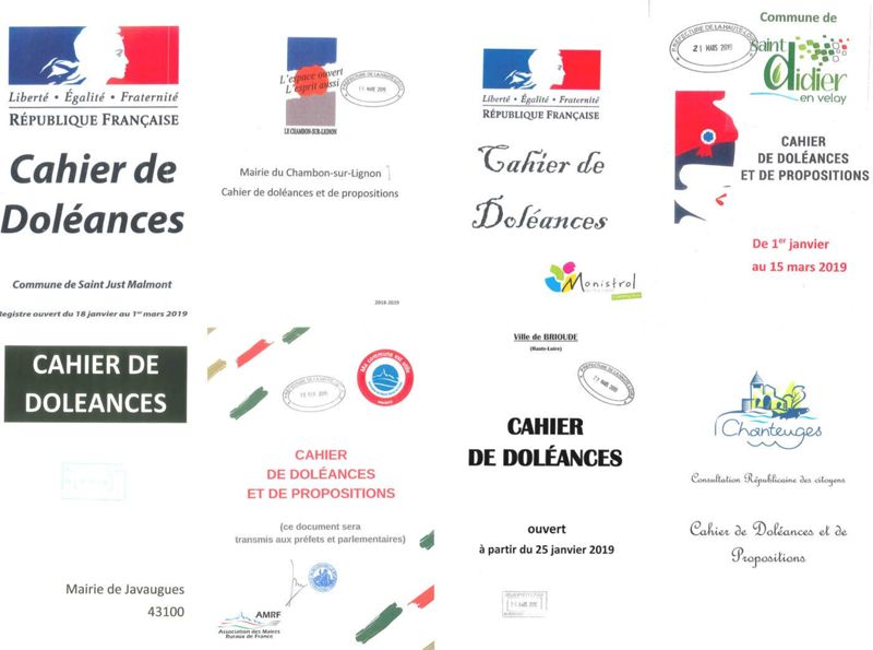 Archives départementales de la Haute-Loire. Inventaire des Cahiers citoyens du Grand débat national.