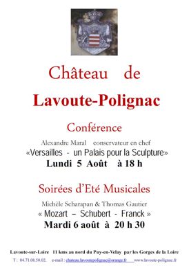 Archives départementales de la Haute-Loire. Conférence d'Alexandre Maral à Polignac, "Versailles, un palais pour la sculpture".