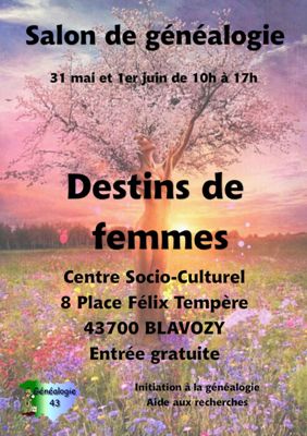 Archives départementales de la Haute-Loire. Salon de la généalogie en Haute-Loire 2019 organisé par le groupe de généalogistes "Généalogie 43".