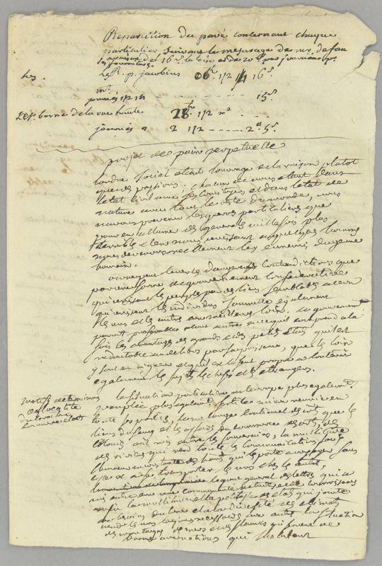 Archives départementales de la Haute-Loire. Brouillon du cahier de doléances de la communauté de Pradelles (1 C 2644).
