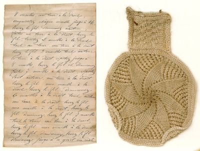 Archives départementales de la Haute-Loire. Échantillon de dentelle au carreau, archives des familles Bertrand, Blanc, Rousson et alliés (260 J N.C.).