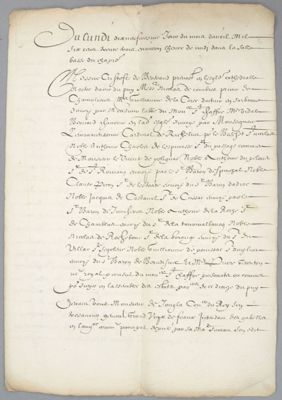 Archives départementales de la Haute-Loire. Cours de paléographie, mois d'octobre 2019, page 1/3 (1 C 369).