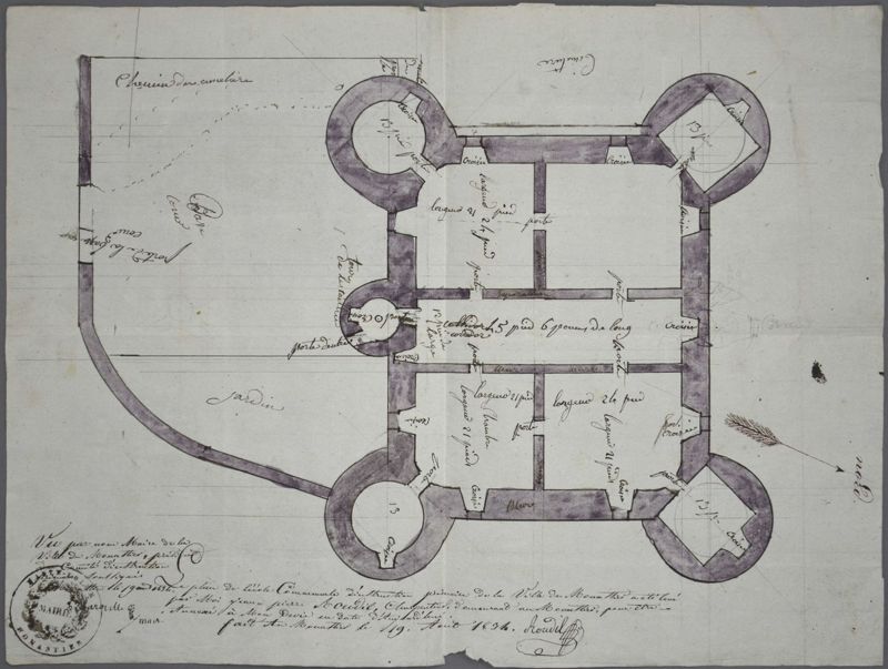 Archives départementales de la Haute-Loire. Plans du château-école du Monastier-sur-Gazeille (135 O IV).