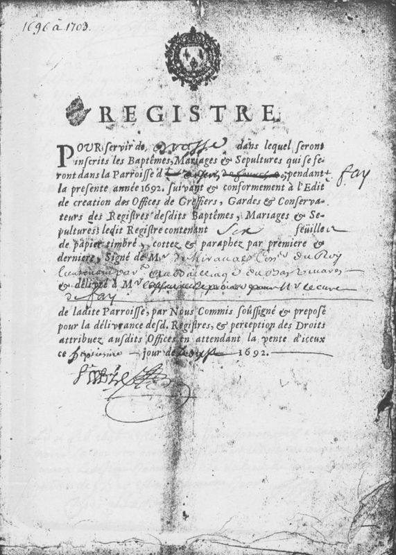 Archives départementales de la Haute-Loire. Registre paroissiaux de Fay-sur-Lignon (324 J).