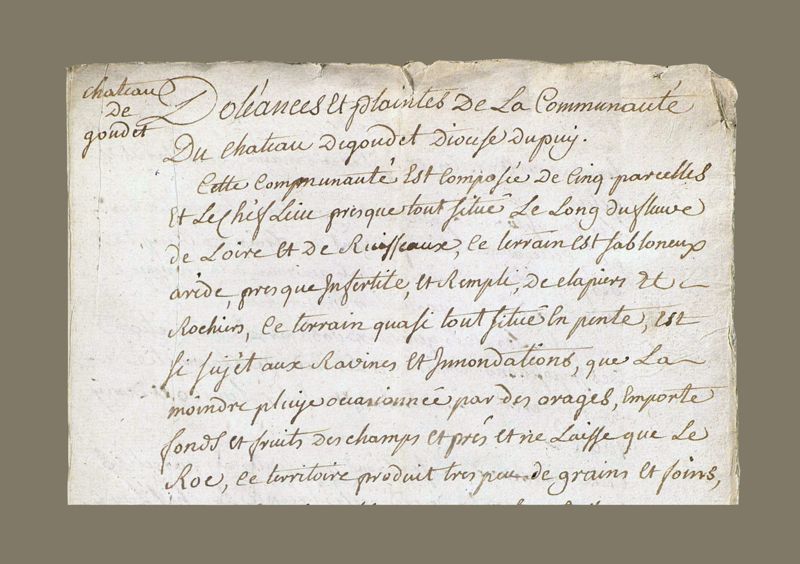 Archives départementales de la Haute-Loire. Cahiers de doléances (1 B 1758).