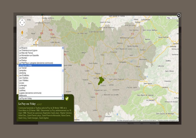 Archives départementales de la Haute-Loire. Accès cartographique.