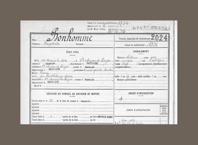 Archives départementales de la Haute-Loire. Tables et registres matricules (1 R détail).