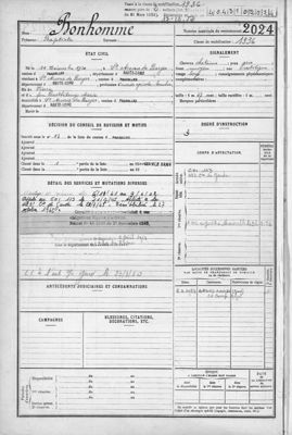 Archives départementales de la Haute-Loire. Tables et registres matricules (1 R).