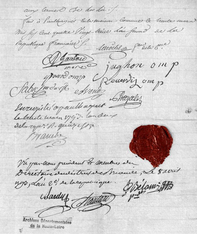 Archives départementales de la Haute-Loire. Lafayette en Haute-Loire (1). 