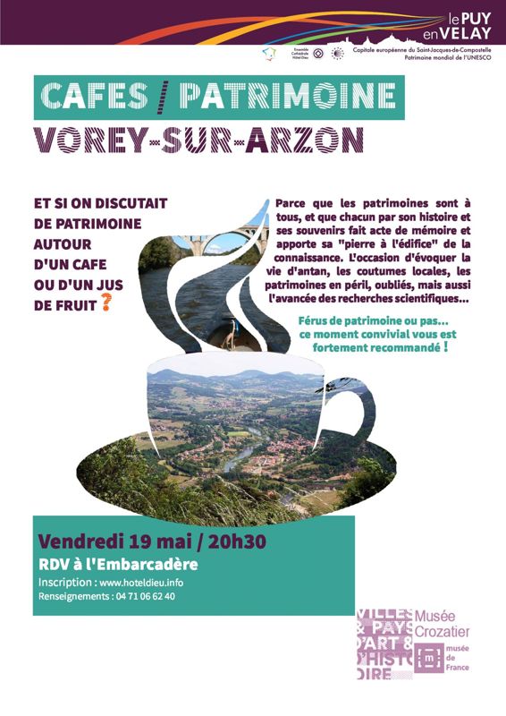 Archives départementales de la Haute-Loire. Café Patrimoine organisé par le Pays d'Art et d'Histoire à Vorey-sur-Arzon (19 mai 2017).