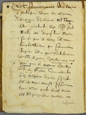 Archives départementales de la Haute-Loire. Cours de paléographie, mois de septembre 2016 (1 C 353, détail).
