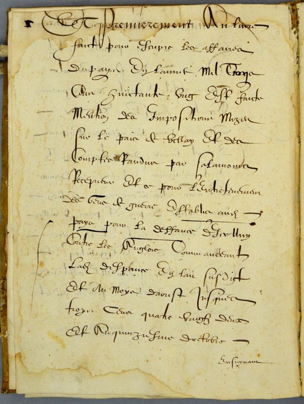 Archives départementales de la Haute-Loire. Cours de paléographie, mois de septembre 2016 (1 C 353, détail).