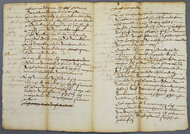 Archives départementales de la Haute-Loire. Cours de paléographie, mois d'août 2016 (134 J NC, pages 4 et 5).
