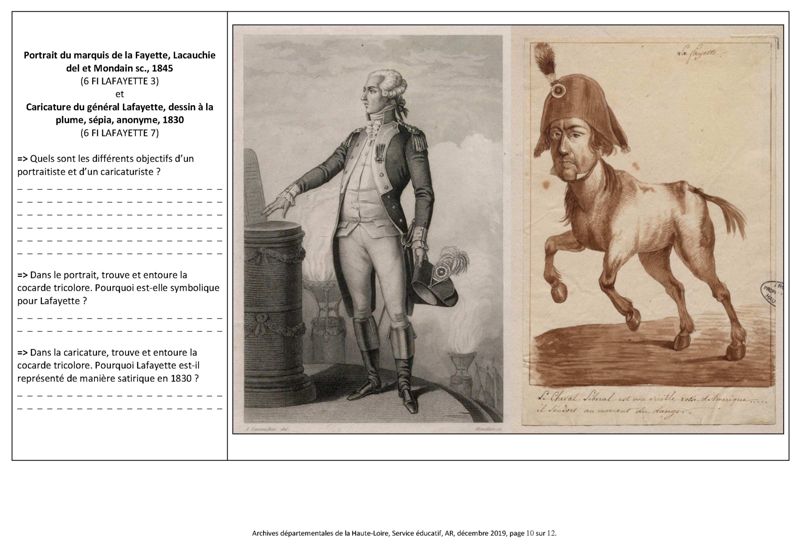 Archives départementales de la Haute-Loire. Service éducatif, atelier "Cahiers de doléances".