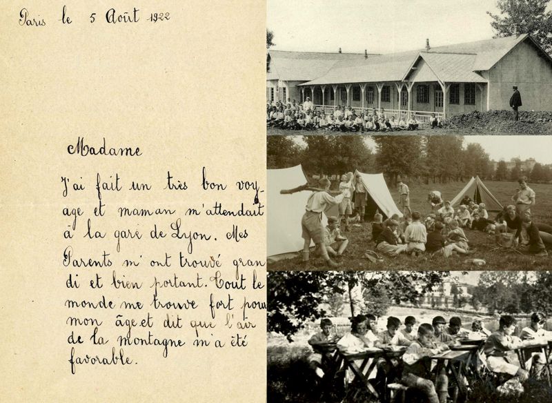 Archives de la Fondation Lafayette, du Mémorial Lafayette, du Préventorium et du château de Chavaniac. Vie au préventorium. Photographies (233 J 150 et 154).