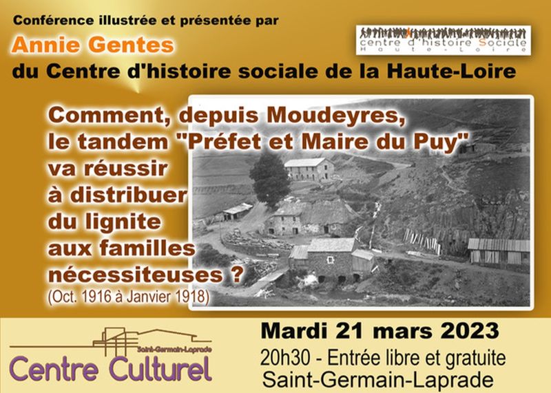 Les mines de l'Aubépin, conférence d'Annie Gentes (affiche)