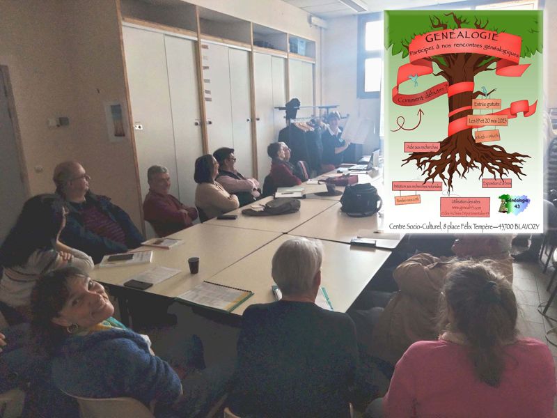 Rencontres généalogiques de Haute-Loire, atelier "Initiation aux recherches notariales" animé par Yvette Monier.