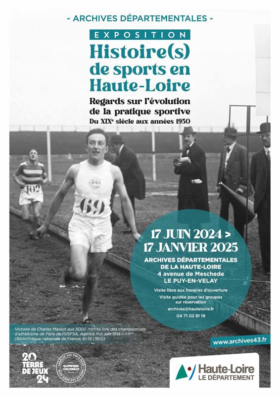 Victoire de Charles Massot au 5000 mètres lors des championnats d’athlétisme de Paris de l’USFSA, Agence Rol, juin 1914 (Bibliothèque nationale de France, EI-13 (363))
