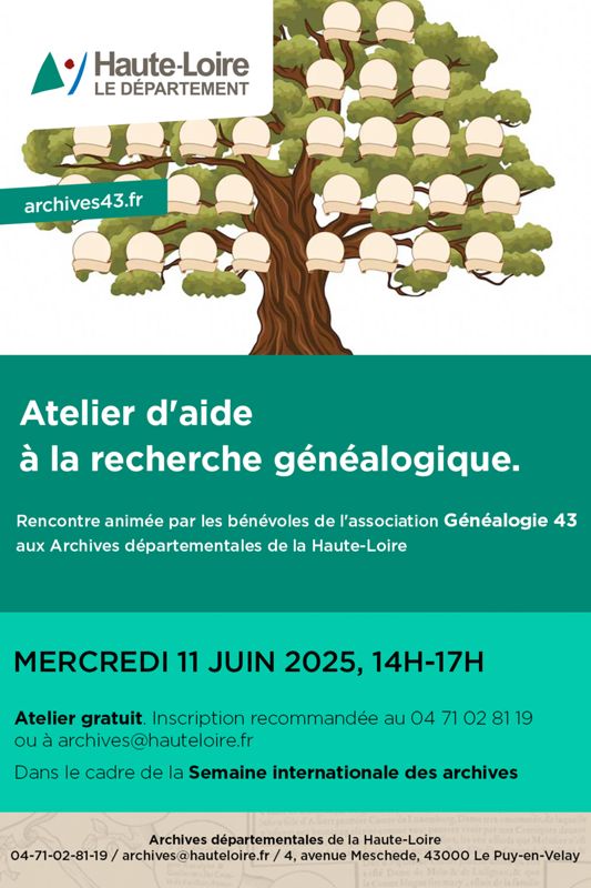 Atelier d'aide à la recherche généalogique