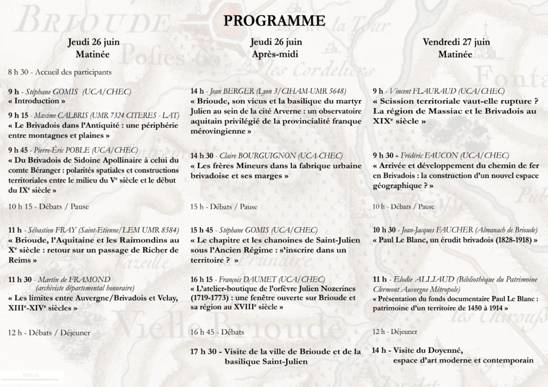 Programme du colloque
