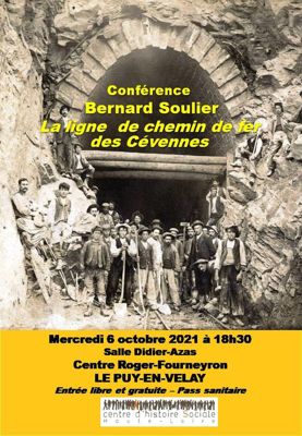 Archives départementales de la Haute-Loire. Centre d'histoire sociale de la Haute-Loire, "La ligne de chemin de fer des Cévennes", conférence de Bernard Soulier.