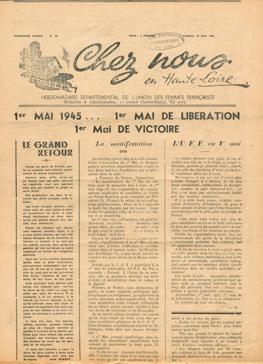 Presse locale parue au cours des années 1939 à 1945