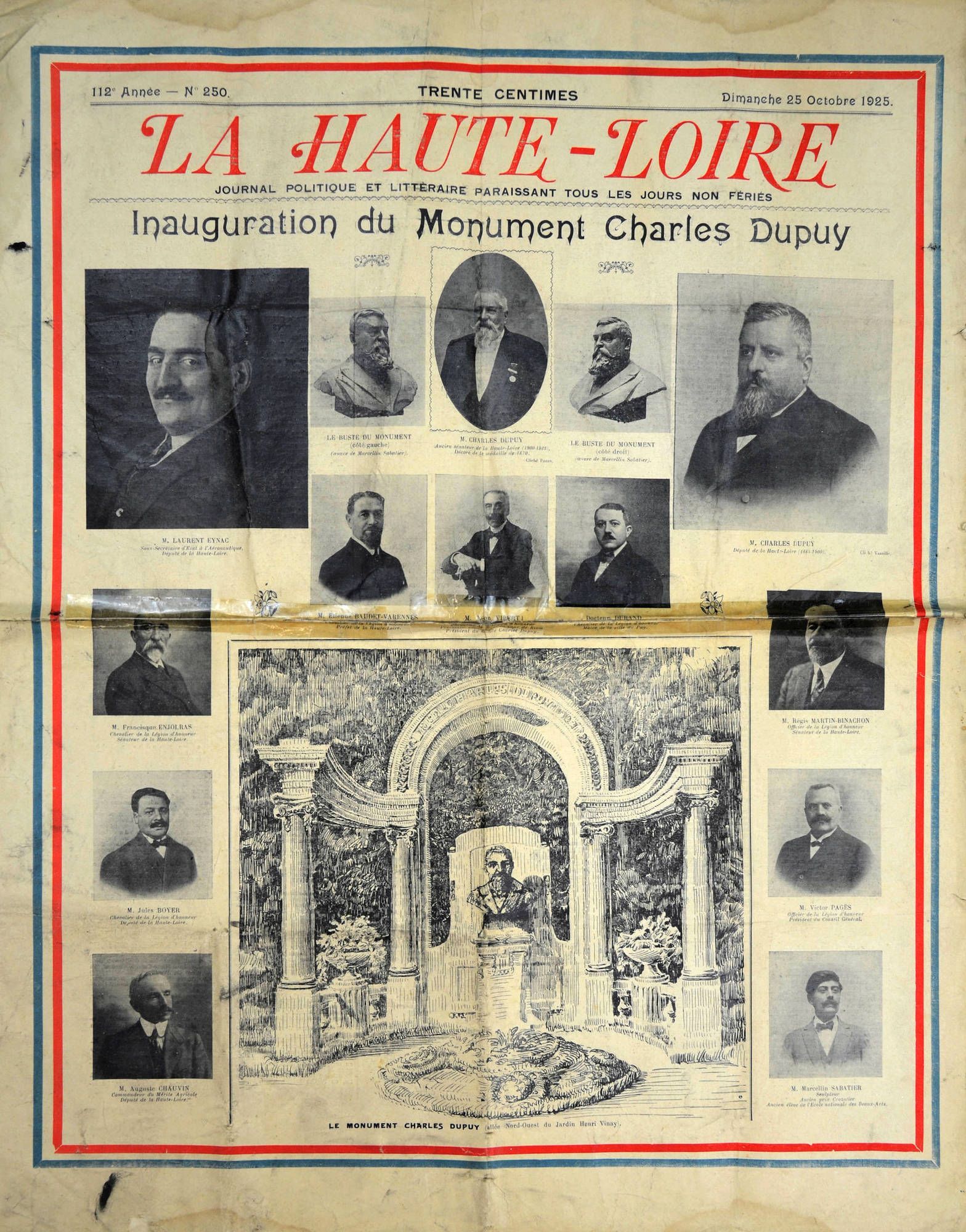 Inauguration du monument Charles Dupuy