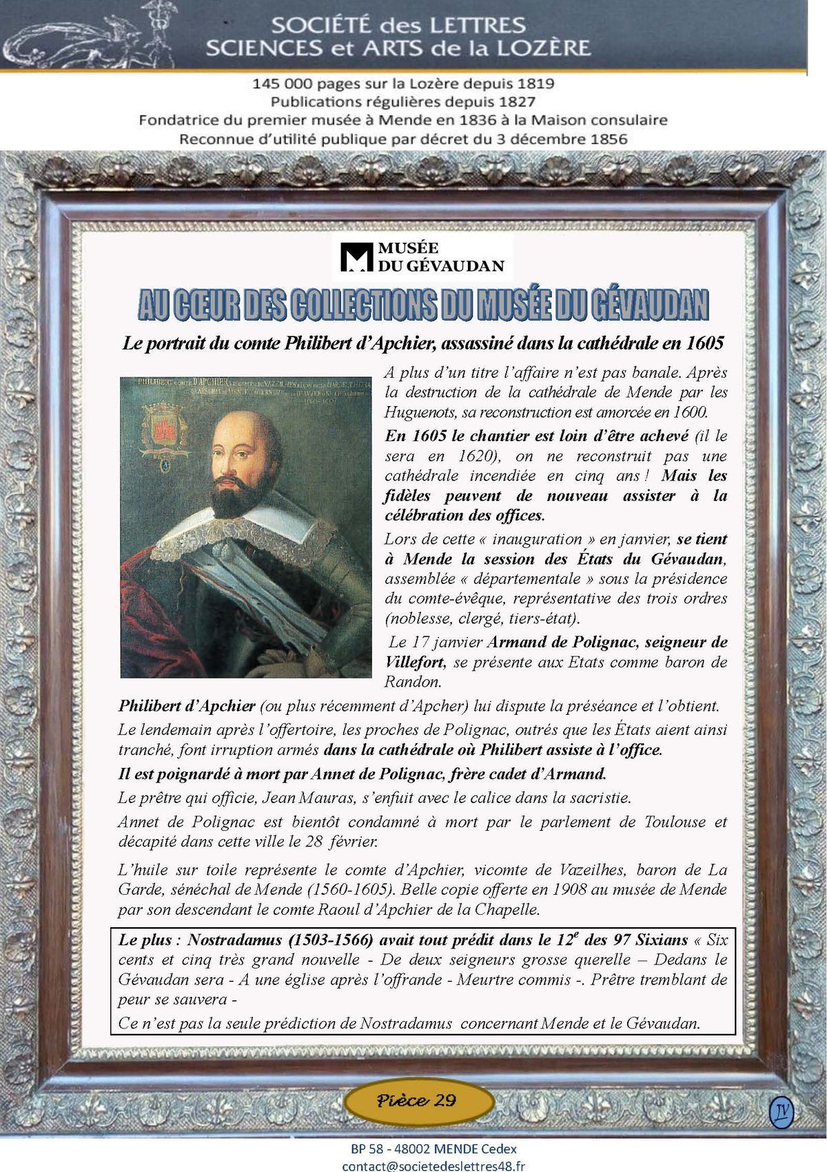 Portrait de Philibert d'Apchier