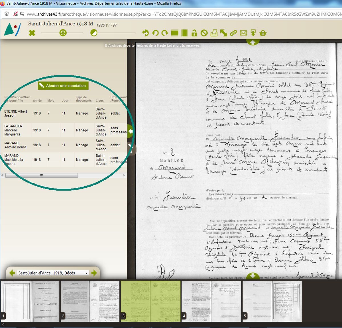Bilan confinement : collaboration avec les Archives départementales de la Loire (suite)