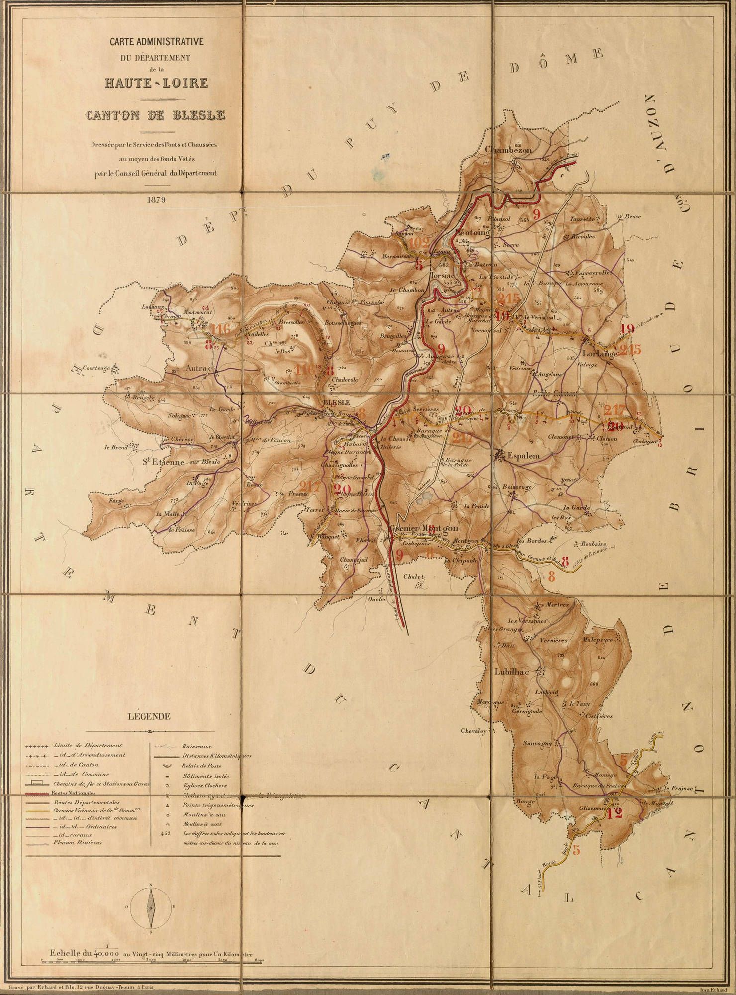 Atlas cantonal des Ponts et chaussées, 1878-1888