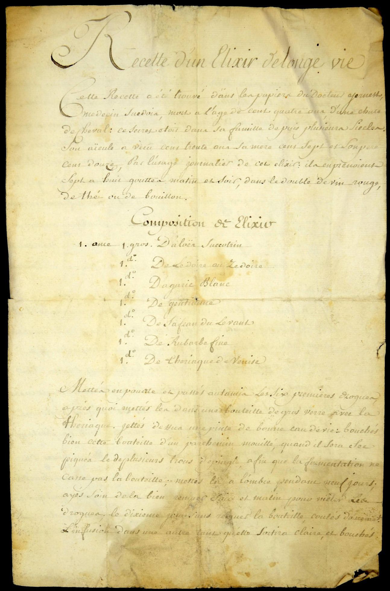 Élixir de longue vie