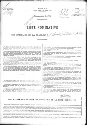 Archives départementales de la Haute-Loire. Recensements de population, Saint-Didier-d'Allier, 1936 (6 M 212).