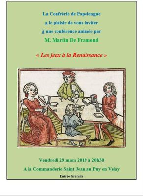 Archives départementales de la Haute-Loire. Conférence "Les heux à la Renaissance" par Martin de Framond (mars 2019).