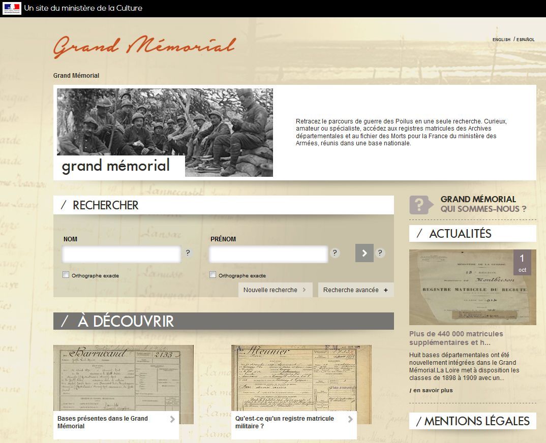 Grand Mémorial : tout le territoire est couvert !