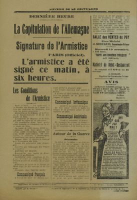 Archives départementales de la Haute-Loire. Quiz 1918, question du mois d'avril 2018 (presse ancienne, 2 PB 3).