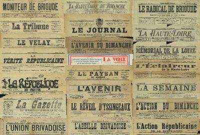 Archives départementales de la Haute-Loire. Presse ancienne altiligérienne (2 Pb).