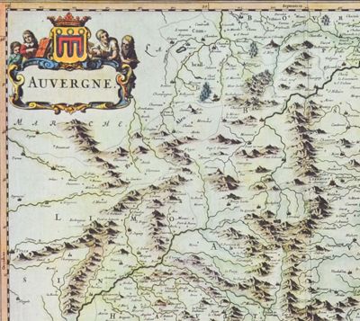 Archives départementales de la Haute-Loire. Numérisation de la collection des cartes et plans (carte 1 Fi Auvergne 1, détail).