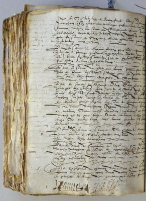 Archives départementales de la Haute-Loire. Fin XVIe siècle, notaire Barry, Le Puy (3 E 231/6)