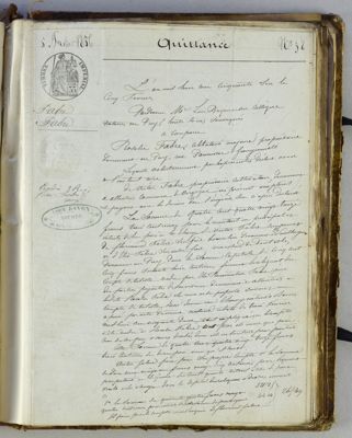 Archives départementales de la Haute-Loire. Milieu XIXe siècle, notaire Bayon, Le Puy (3 E 476 /97)