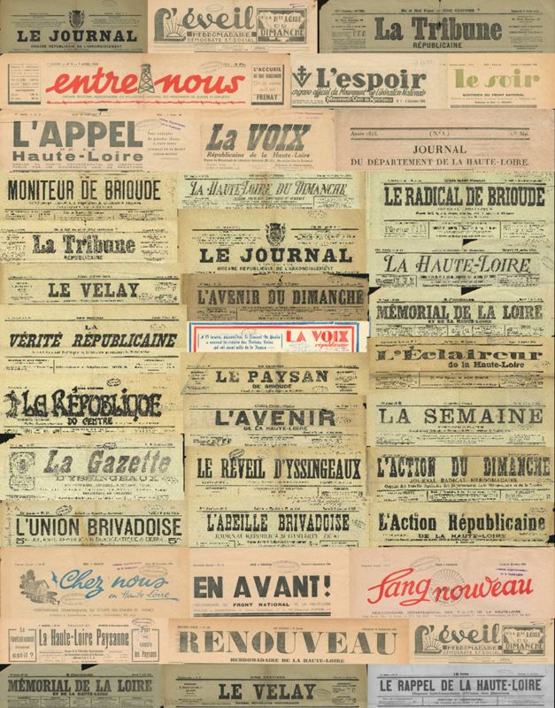 Inventaire détaillé de la presse ancienne de Haute-Loire (2 PB)