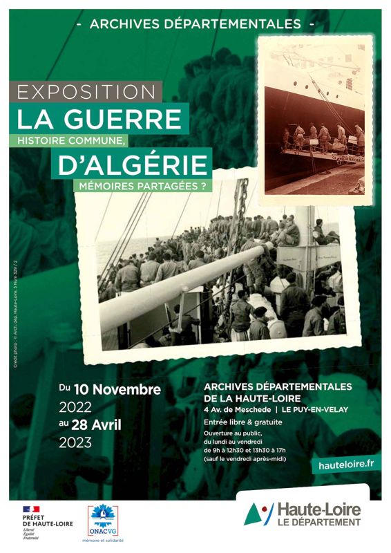 Conférence et visites guidées dans le cadre de l'exposition "La guerre d'Algérie. Histoire commune, mémoires partagées ?"