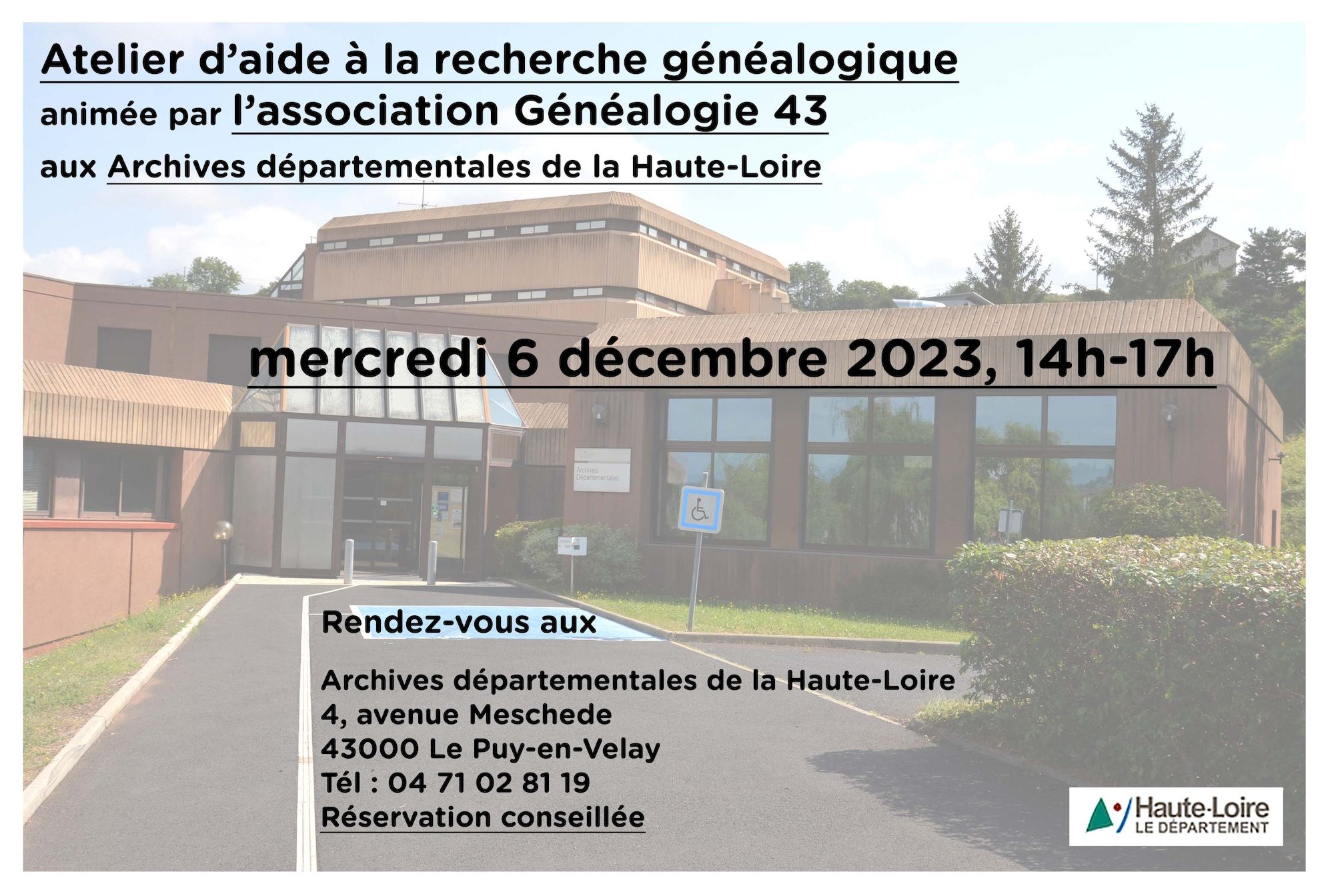Atelier d'aide à la recherche généalogique